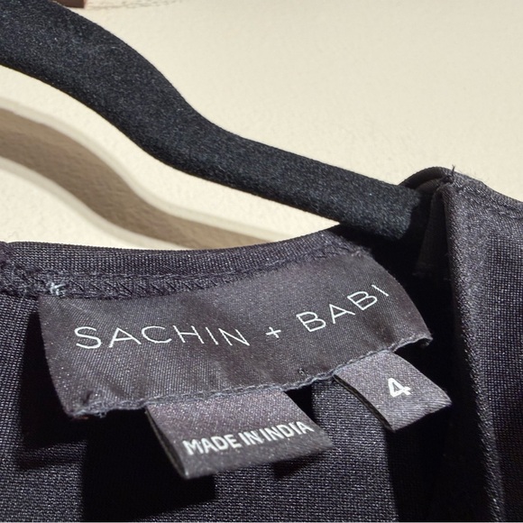 Sachin + Babi Black fit & flare mini Sequin hem Dress women’s 4 - Picture 4 of 8